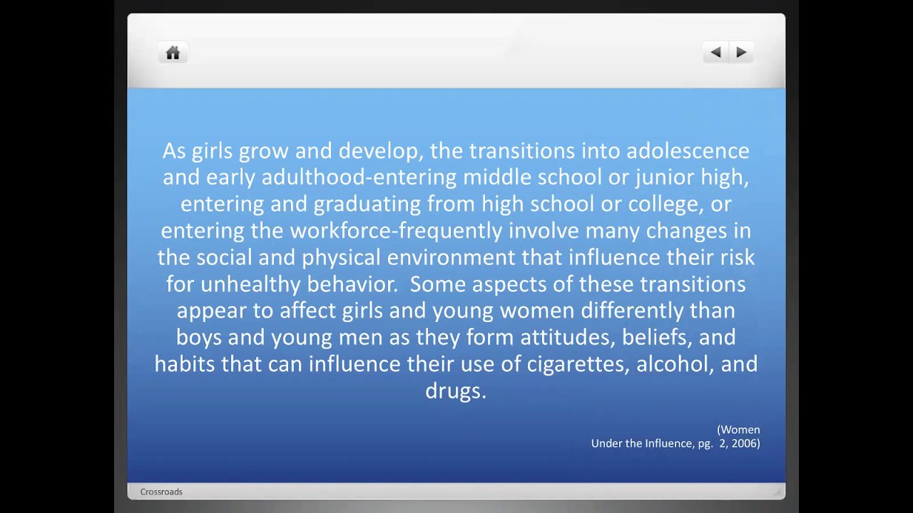 Gender Responsive Treatment Approaches for Adult Women Throughout the Continuum of Care