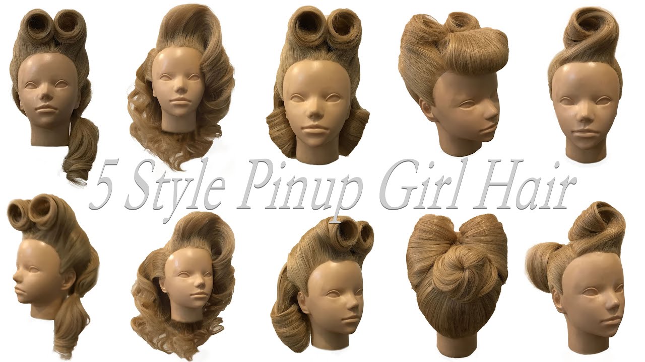 💫Quick & Easy 💫 5 Style Pinup Girl Hair 🎀  50s Hair Up Do Tutorial.