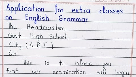 | Application for extra classes on English Grammar |
