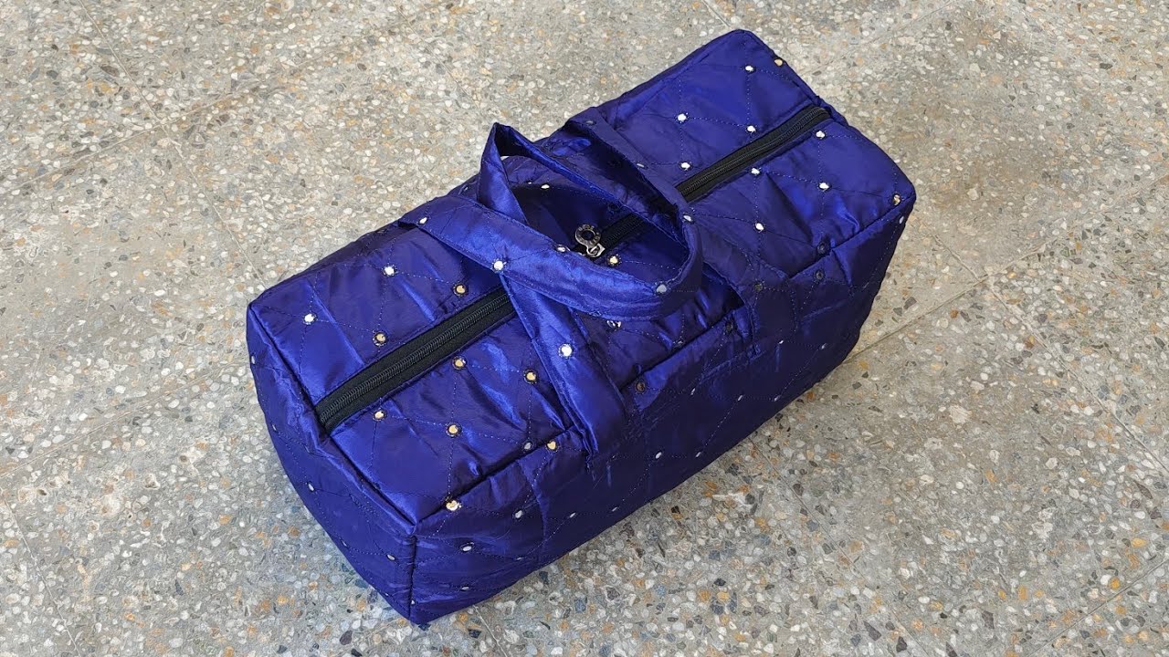 5 मिनट में बनाये खुबसूरत शॉपिंग बैग- Diy zipper handbag cutting and stitching/shopping bag/lunch bag