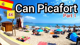 ⁴ᴷ CAN PICAFORT beach walking tour 🇪🇸 Mallorca (Majorca) Spain (part 1) 4K