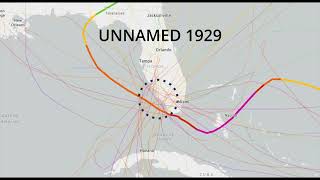 HISTORICAL HURRICANE TRACKS Marco Island, Collier County, Florida.