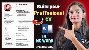 How to build your professional CV/ Resume in MS Word? | MS Word File में CV कैसे बनाये | CTA