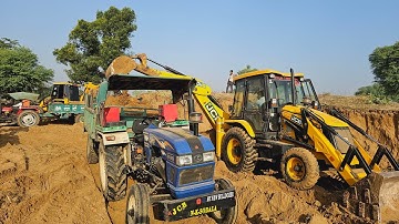 Jcb 3dx Backhoe Machine Loading Mud in Massey Tractor and Eicher Tractor I Jcb and Tractor video