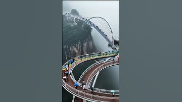 pedestrian bridge over cliff collapses when crossed#shorts #pedestrianbridge #shortvideo