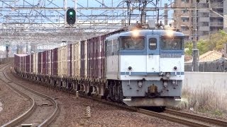 JR貨物 EF65-2061 貨物列車 (遅れ5087レ JR貨物更新色 青プレ) 大高駅