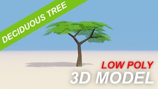 A Low Poly 3D Deciduous Tree Model screenshot 3