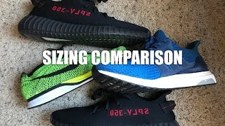 yeezy shoe size comparison