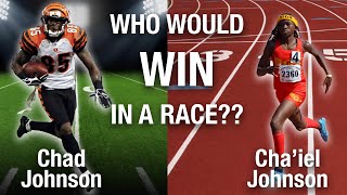 IS CHAD OCHOCINCO FASTER THAN HIS FUTURE OLYMPIAN DAUGHTER, CHA'IEL JOHNSON | RUNNING REPORT