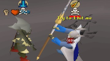 1 Hitting Pkers on 1 HP (Full Dharoks)