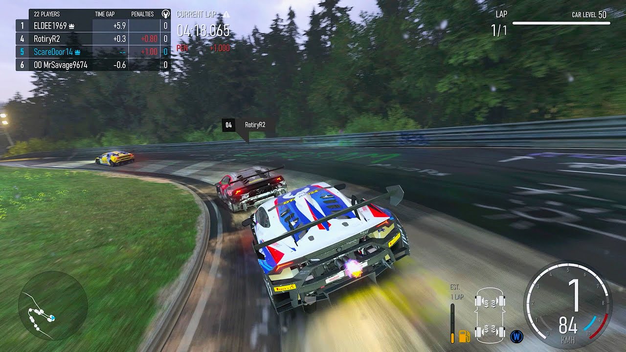 Lamborghini Series in a Wet Nordschleife was a Fun Chaos (Forza Motorsport)