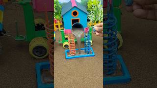 😱 Real Working Mini Tractor Making Cement Pillar | Amazing DIY Construction Machine 🚜 #shorts