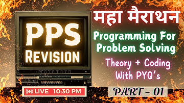 PPS Revision || Part - 01 || Programming For Problem Solving || One Shot || #computer #exam #btech