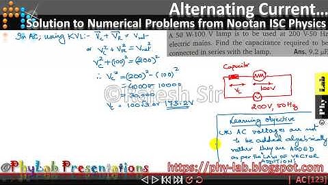 Q.41 Chapter 12 : Alternating Current | Solution to numerical problem from Nootan Physics