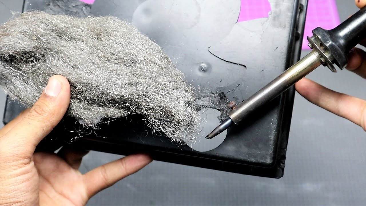 Plastic Welding Method. Easy way to fix broken plastics with steel wool ...