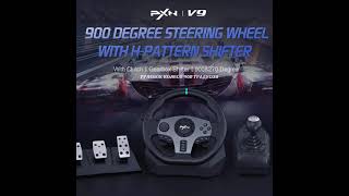 New. Gaming Steering Wheel PXN V9 Volante PC Gaming Racing Wheel for PS4/PS3/Xbox One/Android TV/...