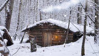 Huge Snowfall In Biggest Dugout  Warm Inside And Cold Winter Outside  Bushcraft