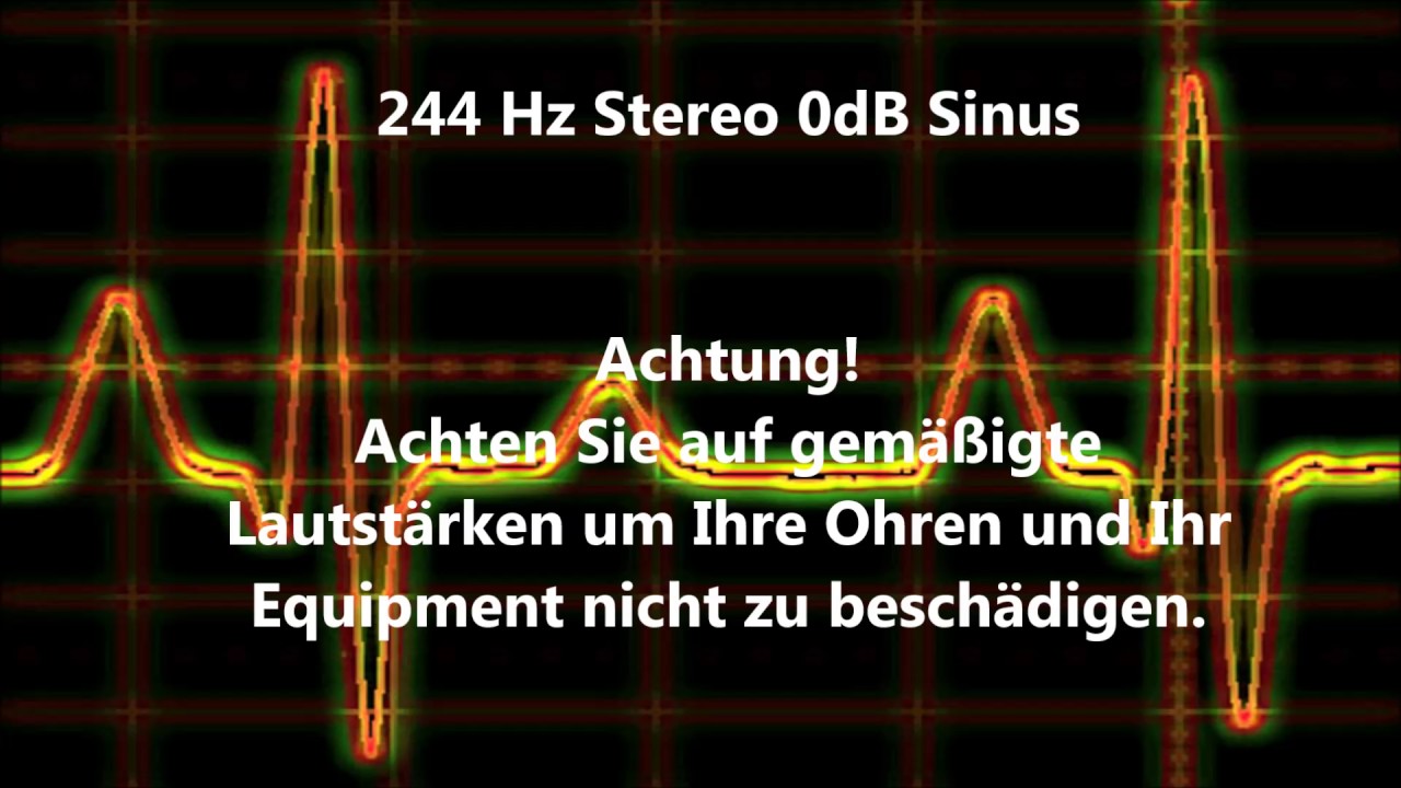 244 Hz Sinus Ton Test 0dB Stereo Piepton Wave Ton