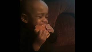 Little Boy Crying And Eating Burger Meme Template l Boy Eating Burger