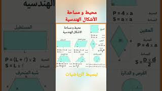 محيط و مساحة الأشكال الهندسية 📝 / مختصر القواعد في الرياضيات/المستويات  6A / 5A إبتدائي