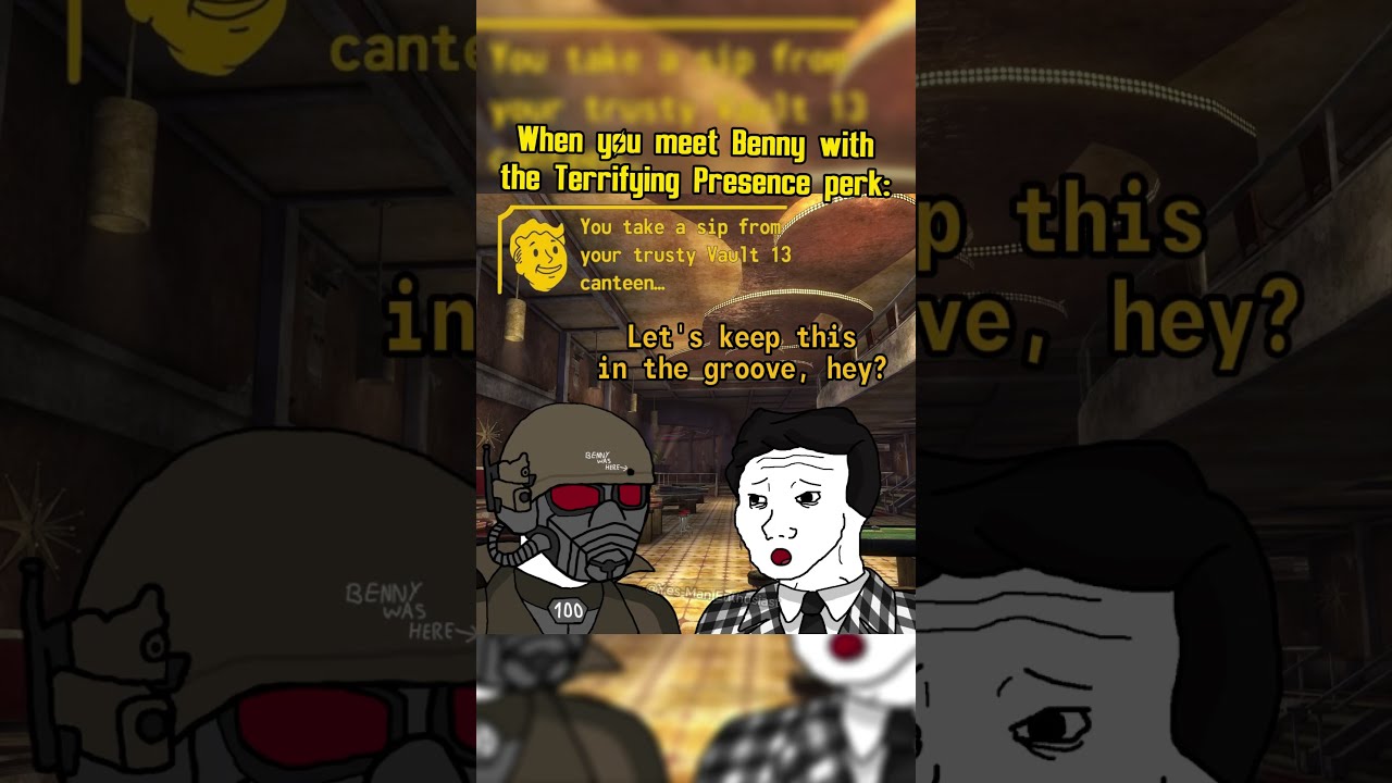 When You Meet Benny With The Terrifying Presence Perk In Fallout New Vegas Memes Shorts