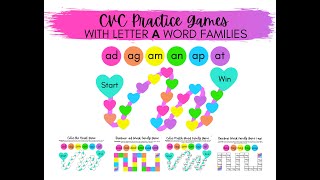 Word Family Games Letter A CVC Words (-ad,-ag, -am, -an, -at) |Directions for playing learning games screenshot 2