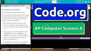 Code.org Lesson 4.1 Logical Operators | Tutorial with Answers | Unit 4 Computer Science A