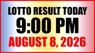 Lotto Result Today 9pm Draw August 8, 2026 PCSO