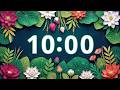 10 Minute Timer — Lotus Pond + Soft Bell | Silent, No Music