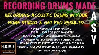 Presonus Studio One 3-How To-Recording Drums - Made Easy Sereis Footage