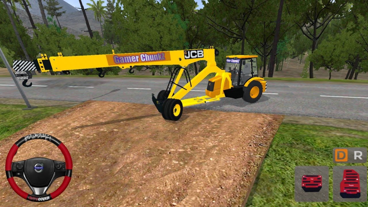 JCB CRANE EXTREME OFF-ROAD DRIVE 😱 BUSSID - BUS SIMULATOR INDONESIA GAMEPLAY 