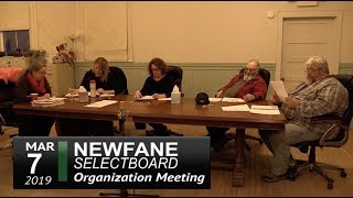 Newfane Selectboard Organizational Mtg. 3/7/19