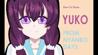 How to draw an Anime girl Yuuko from Nyanko Days