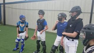 Catchers 4 Corner Drill to improve blocking and leg strength