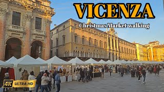 VICENZA Italy Christmas Market walking tour 4K HDR 60fps