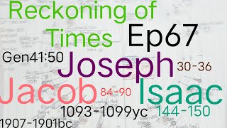 Reckoning of Times Ep67 Gen41:50 Joseph 30-36, Jacob 84-90, Isaac 144-150 / 2093-2099yc/1907-1901bc