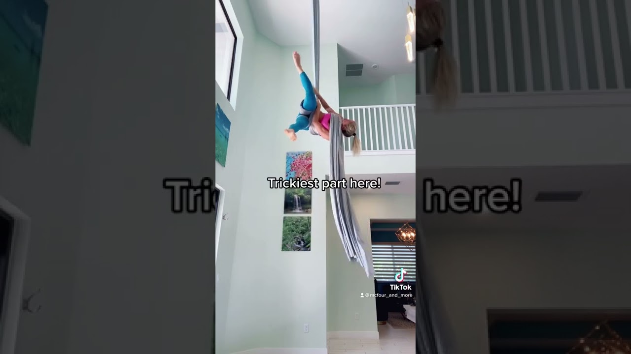 Scariest Drop Yet! 😰 #aerialsilks #aerialsilk #mcfourandmore