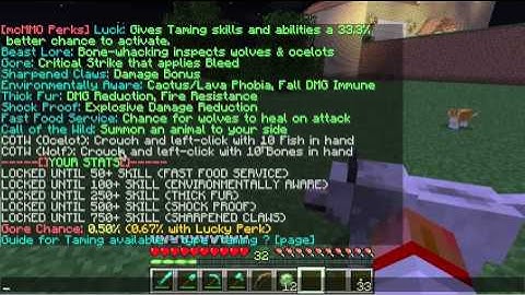 Minecraft Towncraft McMMO: Taming and Woodcutting abilities