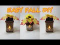 EASY UPCYCLING GLASS JAR IDEA 🍁 DIY RECYCLING FROM TRASH TO TREASURE