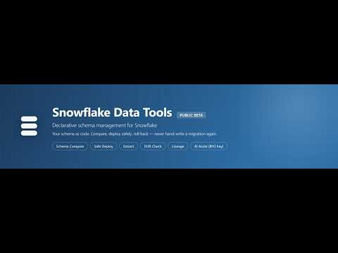 SDT — Schema Compare for Snowflake with per-change safety classification (VS Code)