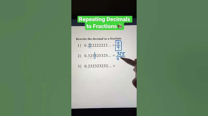 Repeating Decimals to Fractions