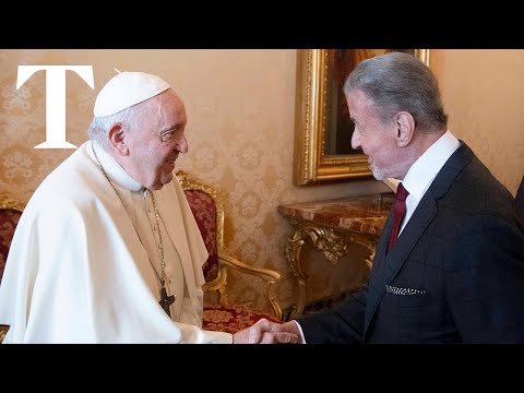 Sylvester Stallone meets the Pope in the Vatican