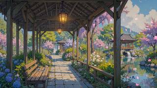 The Most Peaceful Sakura Garden You'll Ever See 🌿 Gentle Rain & Soft Lofi Music