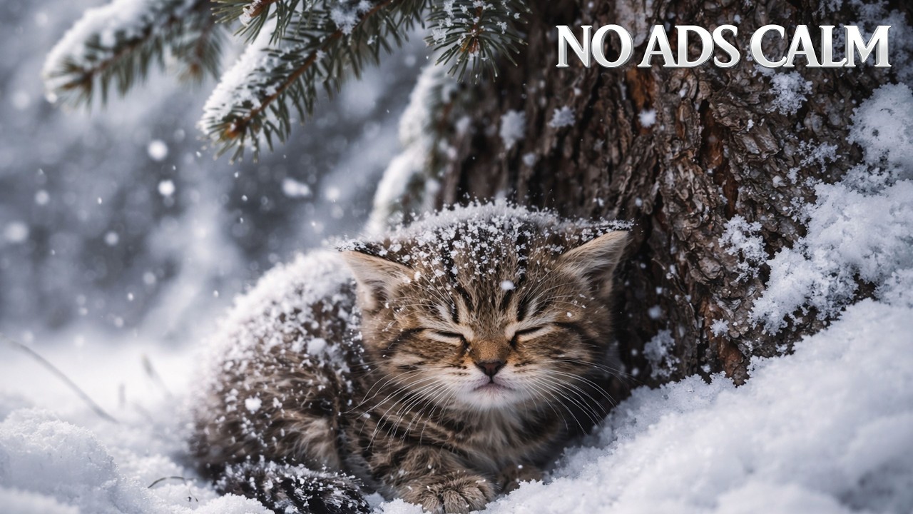 30 Minutes of Forest Winter Calm ❄️🐾 | Peaceful Music with Kittens (No Ads)