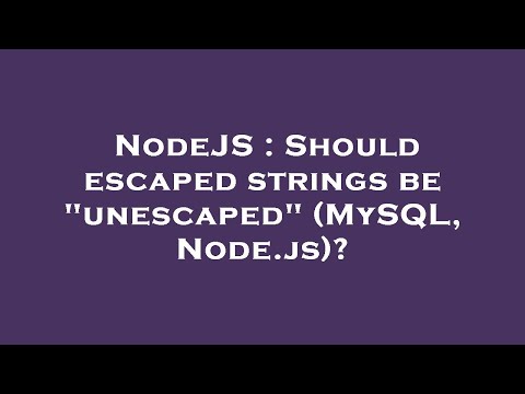 NodeJS : Should