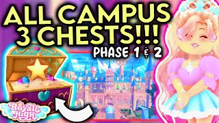 *ALL* CHEST LOCATIONS FOR CAMPUS 3 PHASE 1 & 2! SUPER QUICK GUIDE! ROBLOX Royale High Update