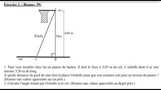 Brevet Maths Trigonométrie Théorème De Pythagore.