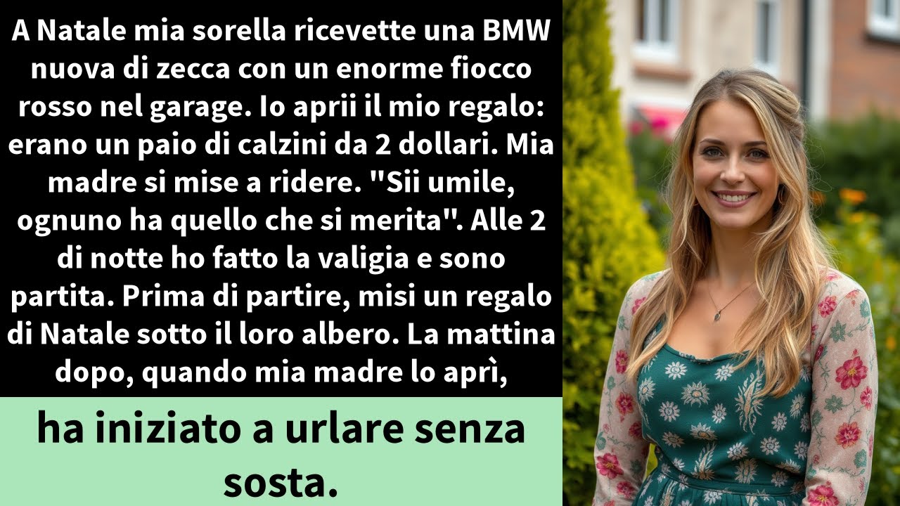 A Natale mia sorella ricevette una BMW nuova di zecca con un enorme fiocco rosso nel garage.