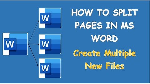 How to Split a Word File into Multiple File | Split Pages in MS Word