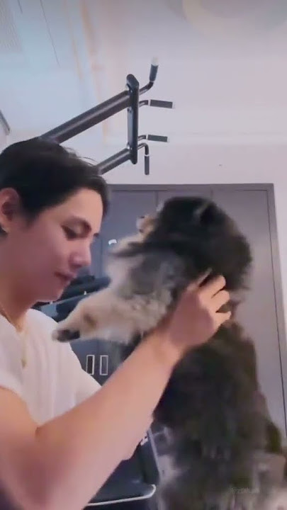 Not Taehyung putting Yeontan whole head in his mouth😂#bts #v #taehyung #btsarmy